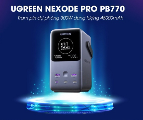 Trạm Sạc Dự Phòng Ugreen Nexode Pro PB770 48000mAh 300W - Sạc Nhanh PD, Hiển Thị Kỹ Thuật Số, Hỗ Trợ 5 Thiết Bị Đồng Thời