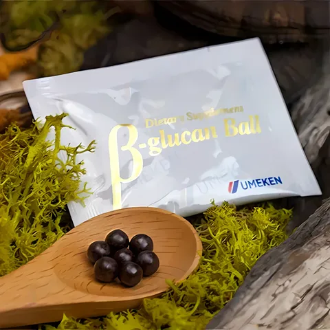 Viên uống Beta-Glucan Ball Umeken - Hỗ trợ tăng cường sức đề kháng, cải thiện sức khỏe từ 9 loại nấm quý, Hộp 30 gói