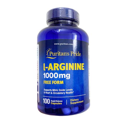 Viên uống giải độc gan Puritan's Pride L-Arginine 1000mg - Hỗ trợ sức khỏe gan, tăng cường chức năng cơ thể, 100 viên Mỹ