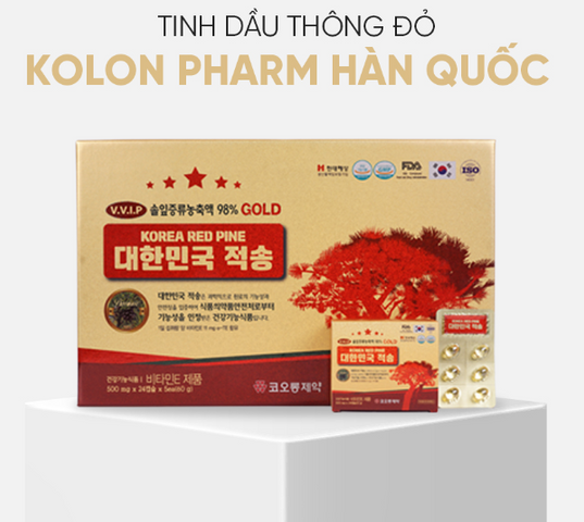 Viên uống tinh dầu thông đỏ Kolon Pharm Hàn Quốc - Bổ sung vitamin E, A, hỗ trợ sức khỏe và làm đẹp da, hộp 120 viên