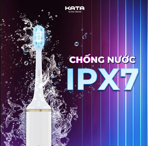 Bàn Chải Đánh Răng Điện Kata WT001 Sạc Không Dây - Công Nghệ Đèn LED 8 Tia Xanh Làm Trắng Răng, Chống Nước IPX7, 5 Chế Độ Sử Dụng