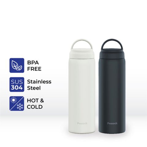 Bình Giữ Nhiệt Chân Không Peacock AKZ-60 600ml Có Quai Xách - Giữ Nóng Lạnh Tuyệt Vời, Phù Hợp Cho Mọi Hoạt Động Ngoài Trời