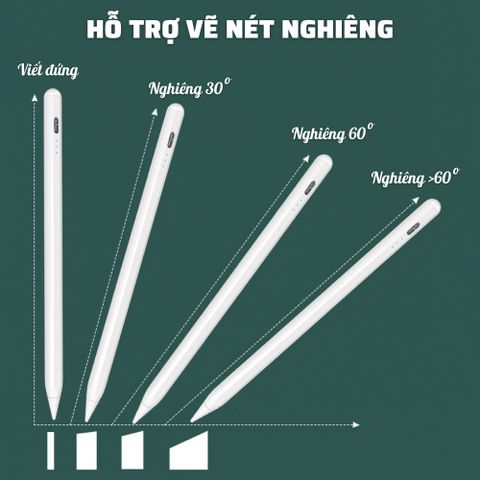 Bút Cảm Ứng Stylus Pencil Gen 2 Pro cho iPad - Chống Chạm, Ghi Chú Nét Thanh Đậm, Đầu Bút Nano Chính Hãng Chất Lượng Cao