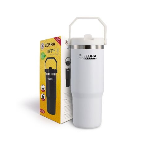 Cốc Giữ Nhiệt Zebra Jiffy II 770ml Có Quai Cầm - Inox SUS304, Nắp Có Ống Hút Tiện Lợi, Thời Gian Giữ Nhiệt Lên Đến 12 Giờ