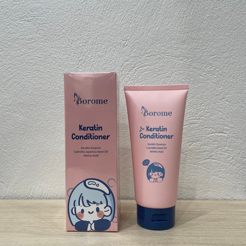 Dầu Xả Thiên Nhiên Dưỡng Tóc Cho Bé Borome Keratin 180ml - An Toàn, Dịu Nhẹ, Giúp Tóc Mềm Mại, Cho Trẻ Từ 3-15 Tuổi