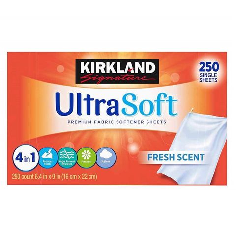 Giấy Thơm Quần Áo Kirkland UltraSoft Fabric Softener Hộp 250 Tờ - Hương Thơm Dịu Nhẹ Lưu Giữ Lên Đến 30 Ngày