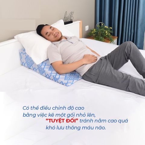 Gối Chống Trào Ngược Người Lớn Hanako Cao 16cm - Gối êm mềm giảm khó chịu khi nằm, hỗ trợ giấc ngủ sâu, chất liệu cao cấp.