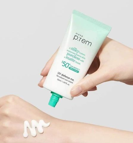 Kem Chống Nắng Vật Lý Kiềm Dầu Make p:rem UV Defense Me No Sebum - SPF 50+ PA++++, Giúp Kiểm Soát Bã Nhờn, Da Mịn Mượt Không Bóng Nhờn