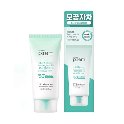 Kem Chống Nắng Vật Lý Kiềm Dầu Make p:rem UV Defense Me No Sebum - SPF 50+ PA++++, Giúp Kiểm Soát Bã Nhờn, Da Mịn Mượt Không Bóng Nhờn