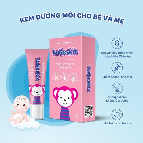 Kem Dưỡng Môi Cho Mẹ Và Bé Kutieskin 10g - Dưỡng Ẩm, Không Chứa Silicone, Paraben, Phục Hồi Môi Khô Nẻ, Chiết Xuất Tự Nhiên