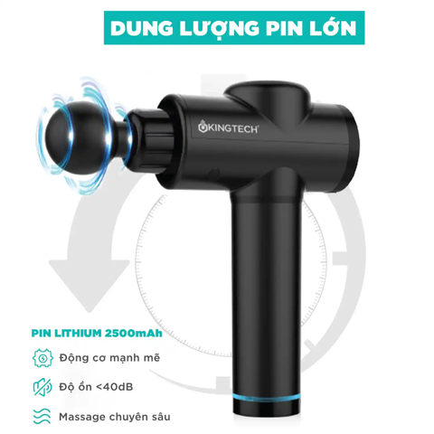 Máy massage cầm tay KINGTECH KH-720 Pro - Thiết bị massage 20 cấp độ, 6 đầu massage, thư giãn, phục hồi cơ bắp, dễ sử dụng