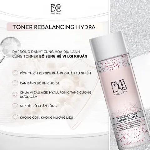 Nước Hoa Hồng RVB LAB Microbioma Balancing Hydra-Toner 200ml - Không Cồn, Cân Bằng pH, Dưỡng Ẩm Cho Tất Cả Loại Da