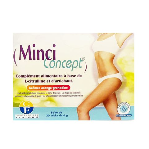 Thực phẩm chức năng giảm cân Minci Concept - Hỗ trợ tiêu mỡ, không mệt mỏi, hương vị cam tự nhiên, hộp 30 gói