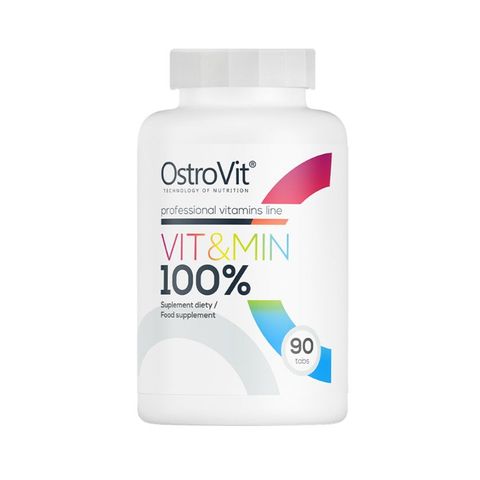 Viên Bổ Sung Vitamin và Khoáng Chất Ostrovit 100 Vit&Min - Hỗ Trợ Tăng Cường Sức Khỏe và Phát Triển Cơ Bắp Cho Gymer - Lọ 90 Viên