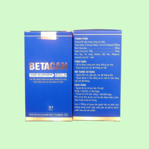Viên uống Betacan 500mg - Tăng cường sức đề kháng và hỗ trợ miễn dịch, sản phẩm bảo vệ sức khỏe hàng ngày
