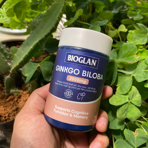 Viên uống Bioglan Ginkgo Biloba 2000mg - Hỗ trợ tăng cường trí nhớ và sự tập trung, cải thiện chức năng não bộ hữu ích cho người trưởng thành