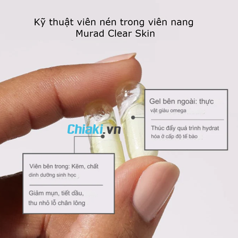 Viên Uống Murad Clear Skin Supplement - Hỗ Trợ Điều Tiết Dầu, Cải Thiện Mụn, Đào Thải Độc Tố, Chăm Sóc Da Khỏe Mạnh