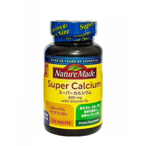 Viên uống Nature Made Super Calcium 600mg với Vitamin D3 - Hỗ trợ xương khớp và hệ miễn dịch khỏe mạnh, 120 viên