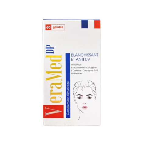Viên uống VeraMed DP Chống Nắng & Làm Sáng Da - Dưỡng Da Mịn Màng, Giảm Nám, Sạm Da, 100 Viên, Hỗ Trợ Chống Tia UV