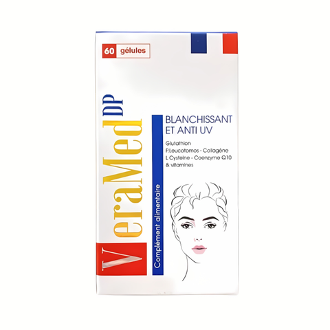 Viên uống VeraMed DP Chống Nắng & Làm Sáng Da - Dưỡng Da Mịn Màng, Giảm Nám, Sạm Da, 100 Viên, Hỗ Trợ Chống Tia UV