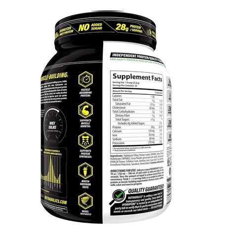 Bột uống tăng cơ Nutrabolics Hydropure 1.6LBS - Hỗ trợ phục hồi, bổ sung protein whey thủy phân, hương vị thơm ngon, giảm đau cơ bắp