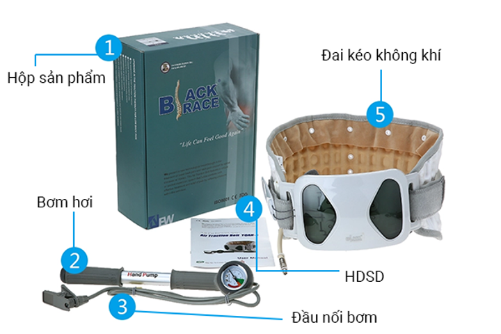 Đai Hơi Hỗ Trợ Kéo Giãn Cột Sống Lưng Alphay YGAH-3 - Giảm Đau Thoát Vị Đĩa Đệm, Hỗ Trợ Tư Thế Ngồi Làm Việc Ổn Định