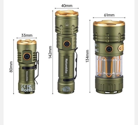 Đèn Pin Cầm Tay Siêu Sáng Naturehike CNK2300011 - Đèn Dã Ngoại Chịu Thời Tiết, Chiếu Sáng Tối Đa 2800LM, Phụ Kiện Tiện Lợi.