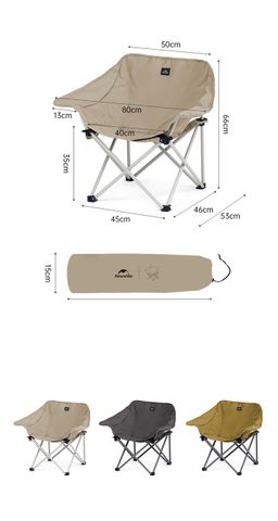 Ghế xếp thư giãn gấp gọn Naturehike Armrest Moon Chair CNH23JU13002 - Thiết kế công thái học, khung thép chắc chắn, lý tưởng cho cắm trại và dã ngoại