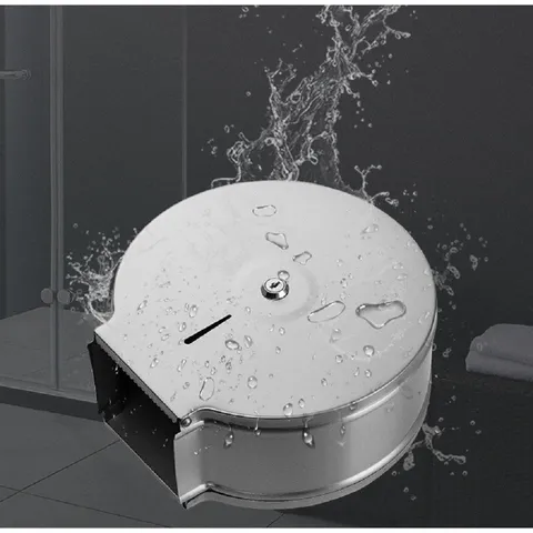 Hộp Đựng Giấy Vệ Sinh Inox Cuộn Lớn Gắn Tường - Thiết Kế Sang Trọng, Chống Va Đập, Dễ Dàng Sử Dụng, Phù Hợp Nhà Hàng, Khách Sạn