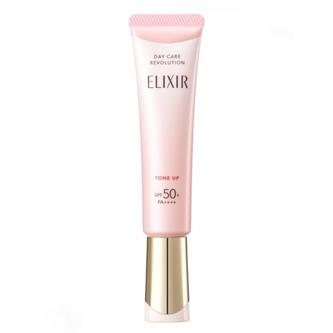 Kem Chống Nắng Nâng Tone Shiseido Elixir Day Care Revolution Tone Up SPF 50+ - Bảo Vệ Da, Làm Sáng Da Tự Nhiên 2in1