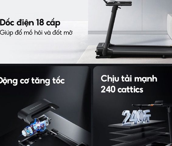 Máy Chạy Bộ Xiaomi KingSmith K20S - Động Cơ Không Chổi Than, Tối Đa 16Km/h, Tải Trọng 120Kg, Thảm Rộng 640mm Chuyên Dụng Cho Tập Luyện Tại Nhà