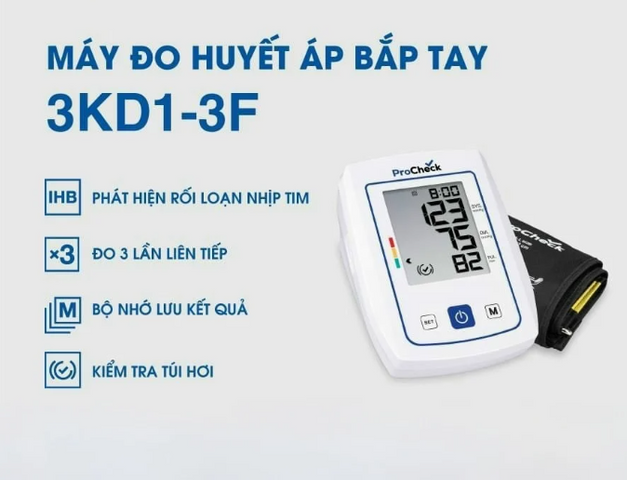 Máy Đo Huyết Áp Bắp Tay Tự Động Procheck 3KD1-3F - Kết Quả Chính Xác, Ghi Nhớ 60 Lần, Công Nghệ IHB, Dễ Dùng