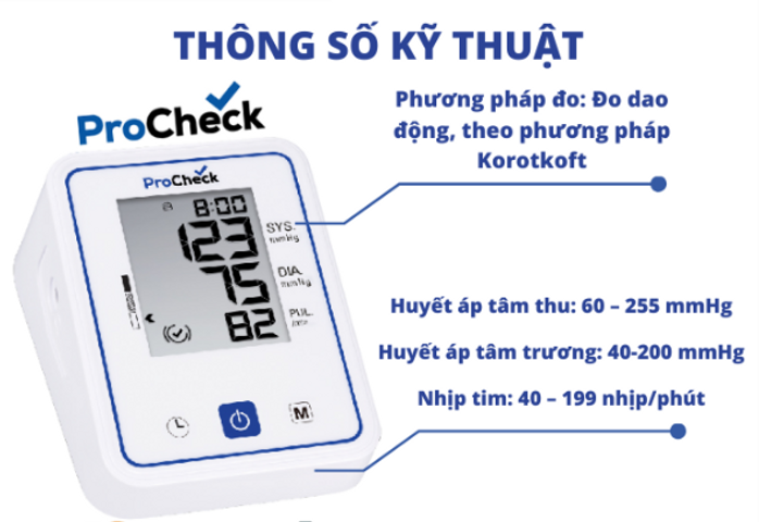 Máy Đo Huyết Áp Bắp Tay Tự Động Procheck 3KF1-3E - Thiết Kế Gọn Nhẹ, Đo Chính Xác Huyết Áp, Nhịp Tim Tự Động, Thông Minh