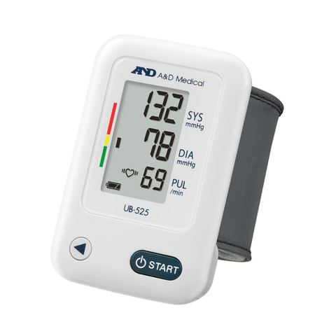 Máy Đo Huyết Áp Cổ Tay AND UB-525 - Vòng Bít Slimfit, Lưu Trữ 60 Kết Quả, Phát Hiện Huyết Áp Cao và Nhịp Tim Bất Thường