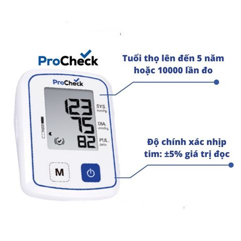Máy Đo Huyết Áp Nhịp Tim Tự Động Procheck 3UG1-2P - Thiết Kế Nhỏ Gọn, Đo Chính Xác, Lưu Bộ Nhớ 30 Lần, Dành Cho Người Cao Tuổi