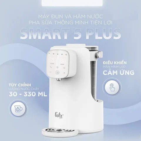 Máy Đun Nước Pha Sữa Fatzbaby Smart 5 Plus FB3823HB - Dung Tích 2L, Công Suất 1000W, Chế Độ Khóa Trẻ Em và Tự Ngắt An Toàn