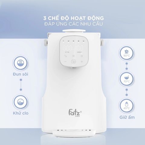 Máy Đun Nước Pha Sữa Fatzbaby Smart 5 Plus FB3823HB - Dung Tích 2L, Công Suất 1000W, Chế Độ Khóa Trẻ Em và Tự Ngắt An Toàn