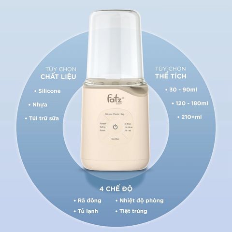 Máy Hâm Sữa và Tiệt Trùng Điện Tử Fatzbaby Mono 11 FB3009TN - Tiện Ích 4 Chức Năng Cho Bé, Hâm Nóng Chất Liệu An Toàn