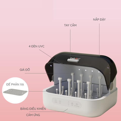 Máy Tiệt Trùng Bình Sữa UVC Beborn SB02 20L - Tiệt Trùng, Sấy Khô, Bảo Quản An Toàn Cho Bé