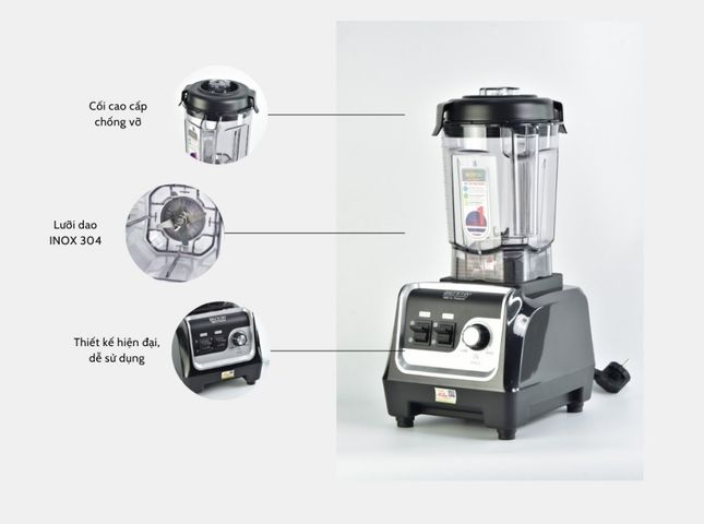 Máy xay sinh tố công nghiệp Bennix BN-206BL 2L 2200W - Lưỡi inox bền bỉ, lý tưởng cho quán bar và gia đình