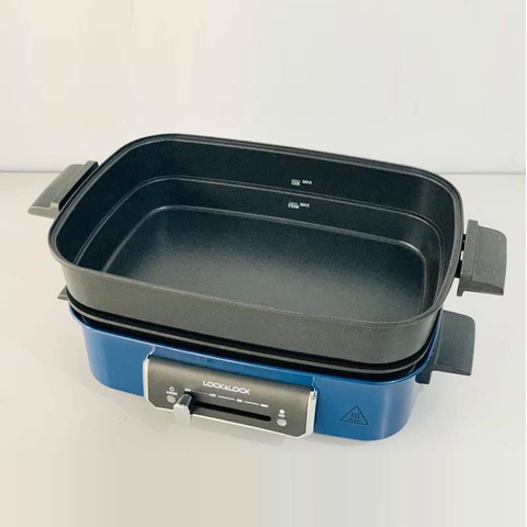 Nồi điện đa năng Lock&Lock EJG556 - Dung tích 2.5 lít, 3 chức năng hấp, nướng, nấu cho gia đình 2-4 người, chất liệu cao cấp, an toàn sử dụng