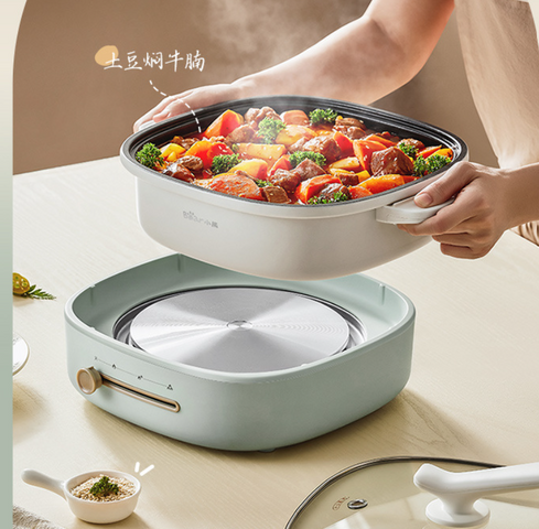 Nồi Lẩu Điện Đa Năng Bear DHG-D40F3 1500W Màu Xanh Mint - Thiết Kế Sang Trọng, Dung Tích Lớn 4 Lít, Dễ Dàng Vệ Sinh