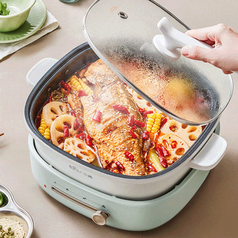 Nồi Lẩu Điện Đa Năng Bear DHG-D40F3 1500W Màu Xanh Mint - Thiết Kế Sang Trọng, Dung Tích Lớn 4 Lít, Dễ Dàng Vệ Sinh