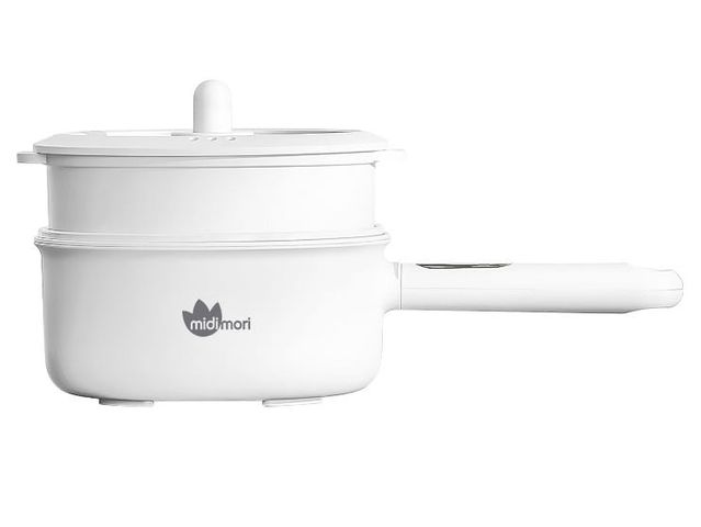 Nồi Lẩu Điện Đa Năng Midimori MDMR-569 Kèm Xửng Hấp, Dung Tích 2.6L, Chất Liệu Gốm Chịu Nhiệt 500°C, Thiết Kế Tiện Lợi Cho Gia Đình 3-5 Người