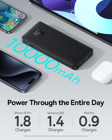 Pin Dự Phòng Baseus Airpow Lite 10000mAh 15W - Sạc Nhanh, Thiết Kế Nhỏ Gọn, Tích Hợp Cổng USB và Type-C, Đa Năng Cho Điện Thoại và Thiết Bị Khác