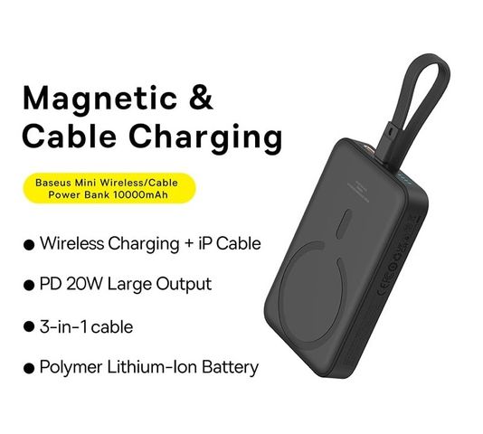Pin Sạc Dự Phòng Không Dây Baseus Magnetic Mini 10000mAh 20W - Sạc Nhanh, Gọn Nhẹ, Tiện Dụng Cho Điện Thoại Di Động