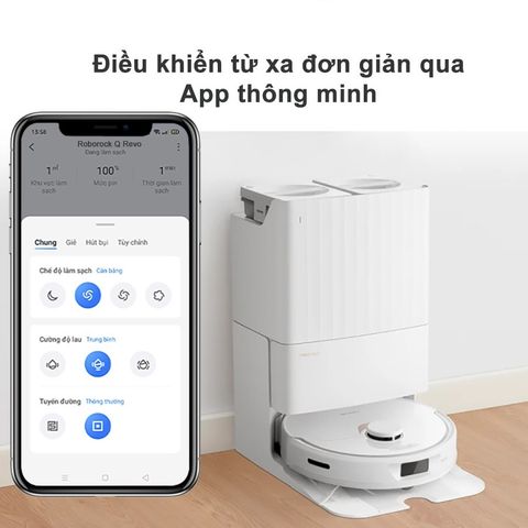 Robot Hút Bụi Lau Nhà Thông Minh Roborock Q Revo - Sạc Đa Năng 6in1, Lực Hút 5500Pa, Dọn Dẹp Thông Minh, Kết Nối Ứng Dụng