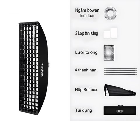 Softbox lồng tản ánh sáng chữ nhật Godox 30x120cm - Thiết bị chiếu sáng chất lượng cho Studio và chụp ngoại cảnh