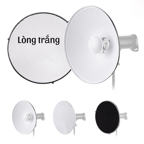 Tản sáng Beauty Dish QZ-55 Silver/White - Thiết bị ánh sáng đa chiều cho chụp ảnh chân dung và studio chất lượng cao