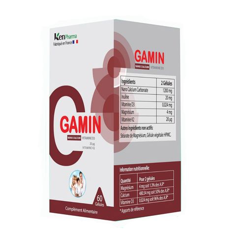 Viên uống bổ sung Canxi Gamin Kenpharma - Hỗ trợ xương răng chắc khỏe cho người lớn, trẻ em từ 2 tuổi, phụ nữ mang thai 60 viên